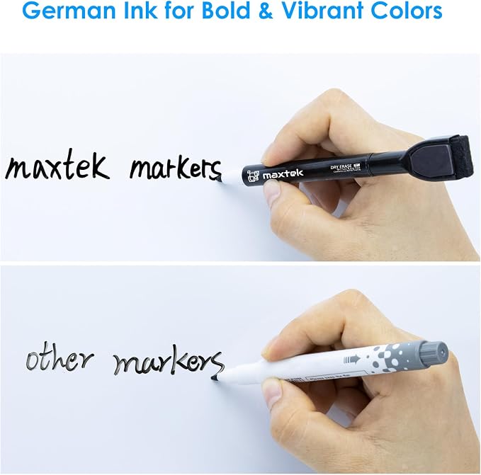 maxtek Magnetic Black Dry Erase Markers, Thin Markers Low Odor - Image 6