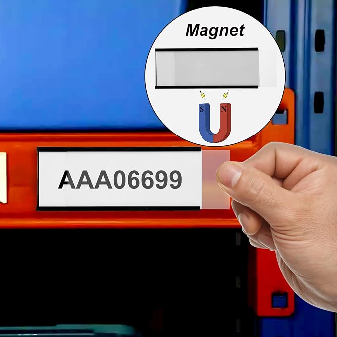 CYEAH 50 Pcs Magentic Label Holders, 4x1.5 inch C Channel Magentic Label Holders - Image 4