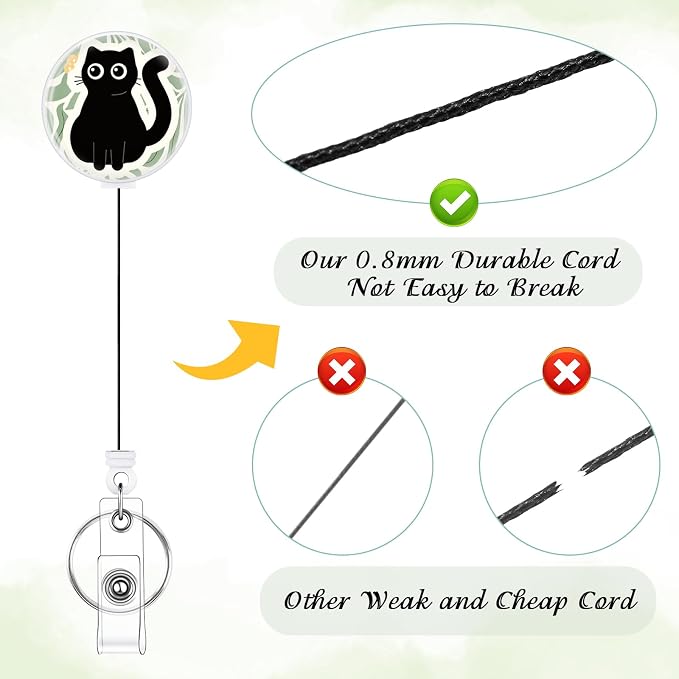 3 Pack Cat Lover Badge Reels Retractable Badge Clip - Image 5