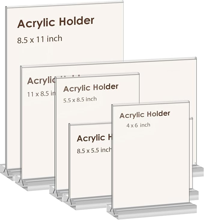 newnewshow 8.5x11 Clear Acrylic Sign Holder, Display Stand, Plastic Card Holder - Image 6