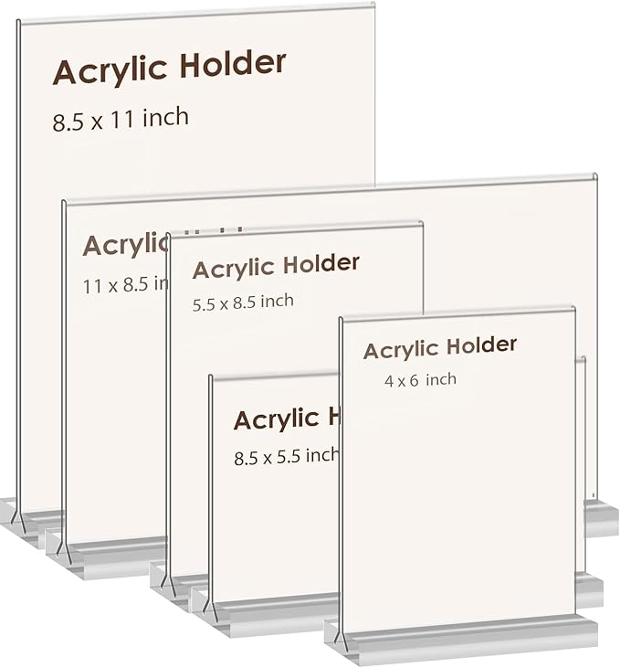 newnewshow 4x6 Inch Clear Acrylic Sign Holder, Display Stand, Plastic Card - Image 6