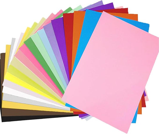 Colored Lightweight Construction Paper - A4 Origami Paper 200 Sheets Colored Paper, 20 Colors Colored Printer Paper Copy Paper, 8.3" X 11.7" Multipurpose Colored 70GSM for DIY Kids Art Craft-DeskLoop Office