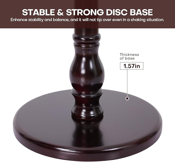 Coat Rack Tree Freestanding with Hooks, Heavy Duty Standing Wood Coat Rack with Solid Round Base, 74” Tree Shaped Coat Hanger Stand for Clothes, Hat, Jacket, Entryway Bedroom, Red Brown-DeskLoop Office