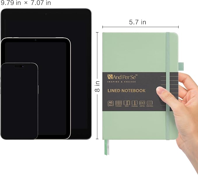 &And Per Se Lined Journal Notebook, 160 Pages, A5 5.7 x 8 inches College Ruled - Image 2