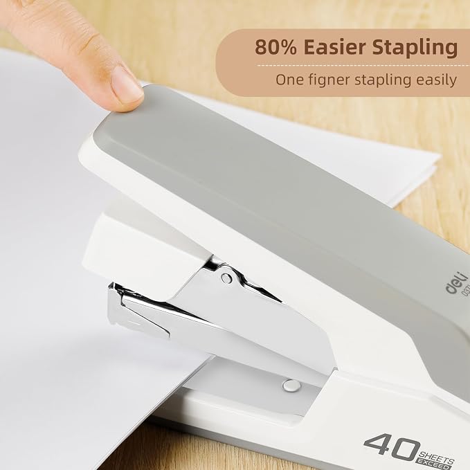 Deli Effortless Desktop Stapler, Heavy Duty Stapler, 40-50 Sheet Capacity - Image 2