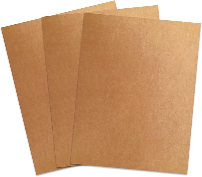 Binditek 100 Pack 12 Mil Paper Binding Covers, 230GSM (85lb), Brown Cardstock, 8.5 x 11", Kraft Paper, Un-Punched, Invitations, DIY-DeskLoop Office