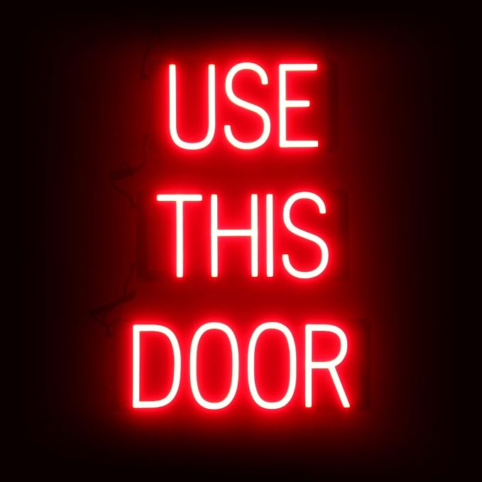 SpellBrite USE THIS DOOR Sign | Directional Sign by SpellBrite
