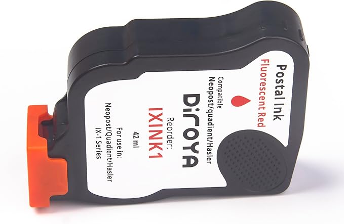 IXINK1 Ink Cartridge High Yield Replacement for Neopost Quadient Hasler iX-1 Series Franking Machine A0146668 Fluorescent Red Postage Meter Ink-DeskLoop Office
