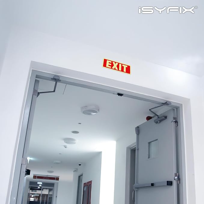 iSYFIX Exit Glow in the Dark Sign – 2 Pack 12x4 Inch – 40 mil Thick Polystyrene - Image 7