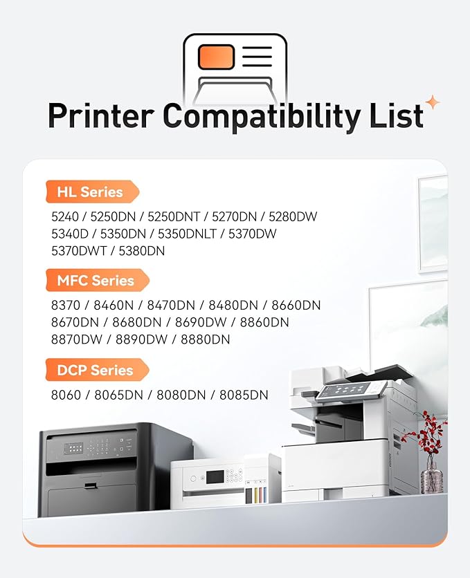 DR520 Drum Unit(Not Toner)Compatible for Brother DR-520 Imaging Drum HL-5370DW HL-5340D DCP-8060 DCP-8065DN 8085DN 8080DN HL-5240 5340D 5350DN 5370DW HL-5250DN MFC-8660DN 8480DN 8680DN 8690DW Printer-DeskLoop Office