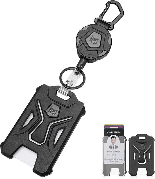 MNGARISTA Retractable Badge Holder, Heavy Duty Carabiner Clip Keychain Badge by MNGARISTA