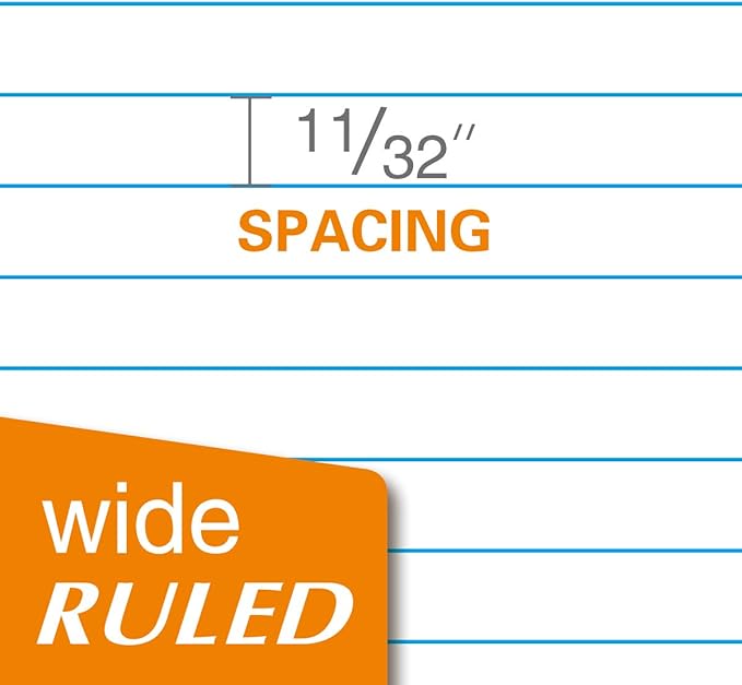 KAISA 1-Subject Wirebound Notebook Spiral Note Book, 8x10.5inch Wide Ruled 70sheets/pad Wire Notebooks Office School Supplies for Students Office, Pack of 6Pads, S07001W