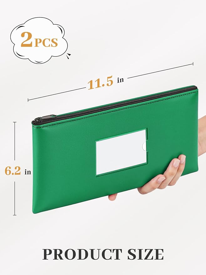 SMARTAKE Money Bags with Zipper, Waterproof Leather Money Pouches, - Image 3