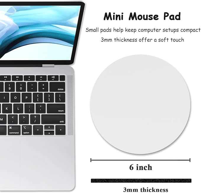 Dapesuom Small Mouse Pad, 6 x 6 Inch Thick Rubber Premium-Textured Non-Slip - Image 2