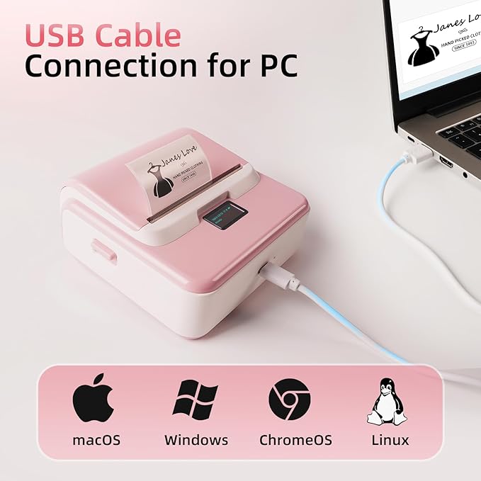 ORGSTA Label Maker Machine with Tape, T003 Thermal Label Maker, 3.15 Inch Bluetooth Label Printer Compatible with Phone & PC, Sticker Printer Barcode Thermal Maker for Small Business, Home, School-DeskLoop Office