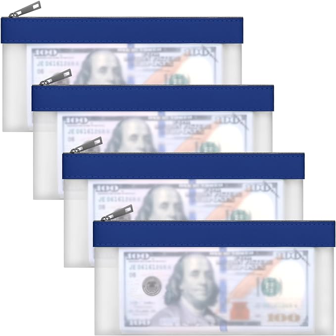 Clear Money Envelopes for Cash 7.6"x3.7" | Money Bags by VOCHIC