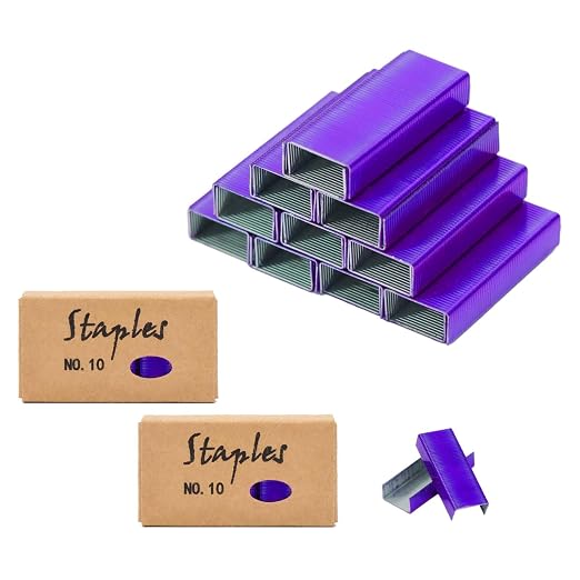 Purple No.10 Staples Mini Staple Refill 1000/Box 2 Boxes/Pack 2000 Count #10 by MEIYITIAN