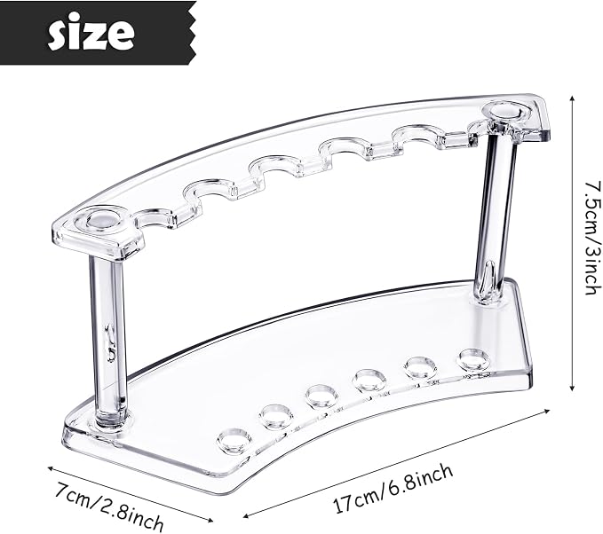 Tinlade 2 Pieces Plastic Pen Holder Stand Display Rack 6-Slot Pen Makeup Brush - Image 2
