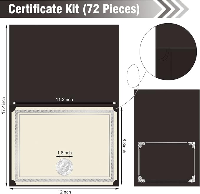 150 Pcs Certificate Kit Include 50 Certificates Holders 50 Certificate Paper 50 - Image 2