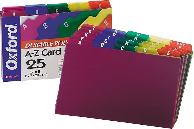 Oxford Poly Index Card Guides, Alphabetical, 25 Guides per Set - Image 2