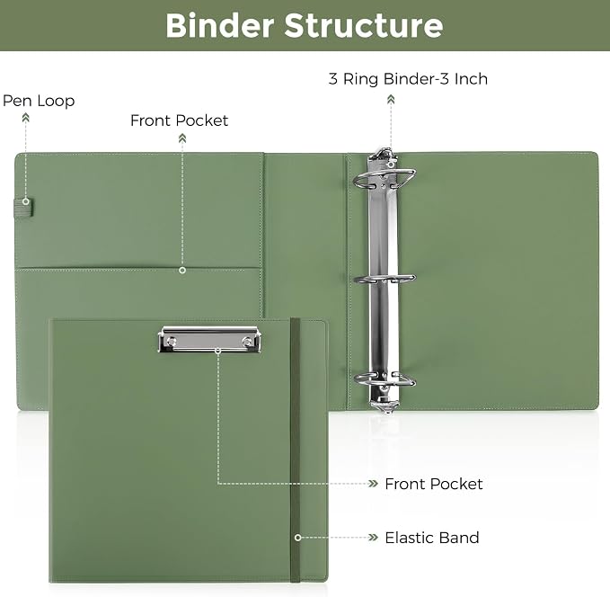 SKYDUE 3 Ring Binder 3 Inch D Ringr - Image 6