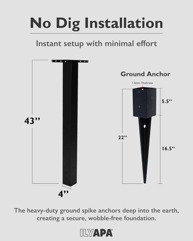 Ilyapa No Dig Mailbox Post for Outside - Image 2