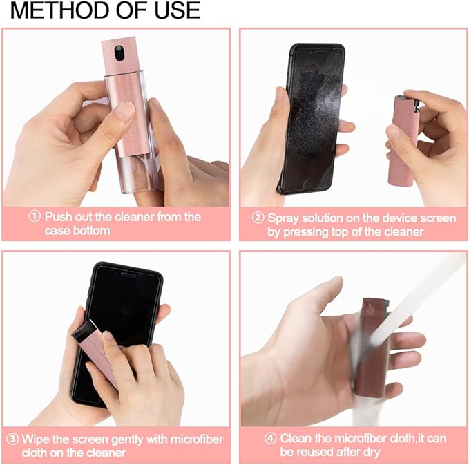 Touchscreen Mist Cleaner Spray, walrfid Electronic Screen Cleaner for TV, Laptop, Tablet, PC, Computer Monitor LCD Flat Screens, Eyeglasses - Pink-DeskLoop Office