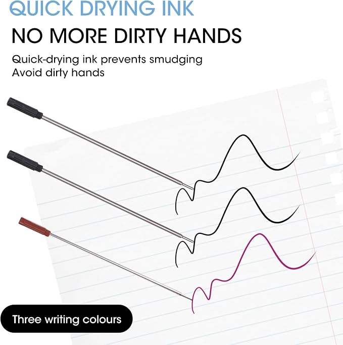 0.7 mm Ballpoint Ink Twist Pen Refills, Stationery Compatible - Image 5