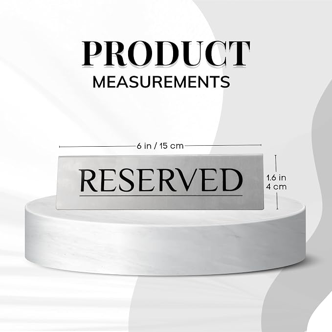 6 Reserved Table Signs – Silver Stainless Steel | Elegant, Durable & Reusable - Image 2
