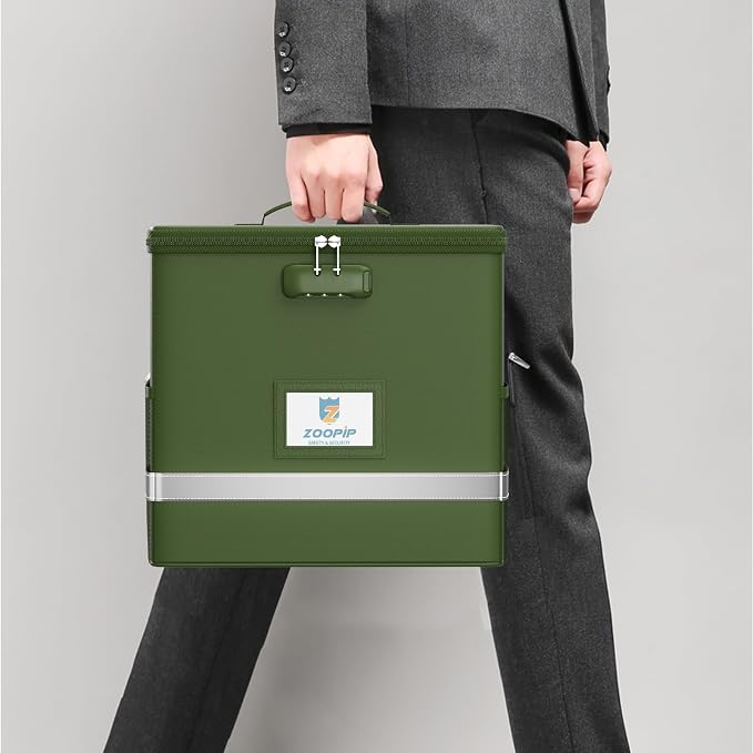 Fireproof File Box with Lock, Document Box Storage Organizer, Suitable - Image 7