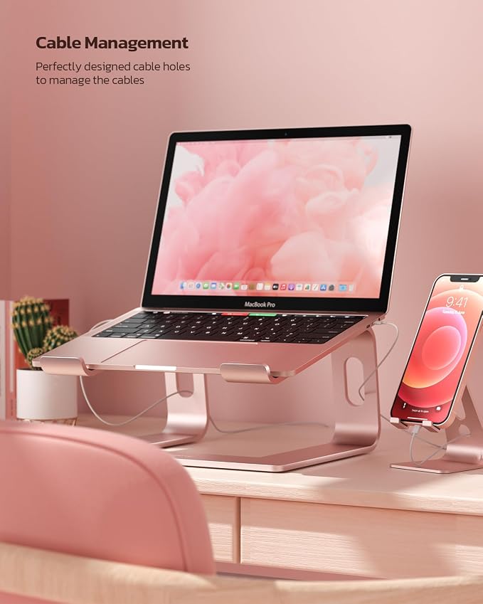 Nulaxy Laptop Stand, Ergonomic Aluminum Laptop Computer Stand, Detachable - Image 3