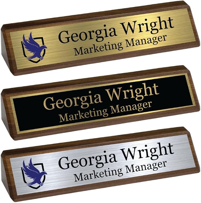 Custom Desk Wedge Name Plate by GemAwards