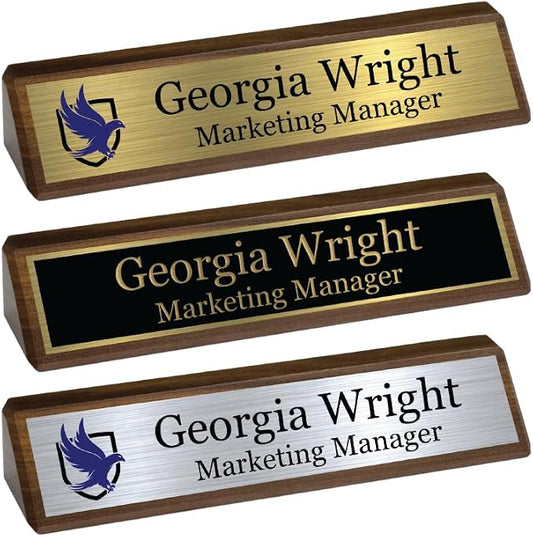 Custom Desk Wedge Name Plate by GemAwards