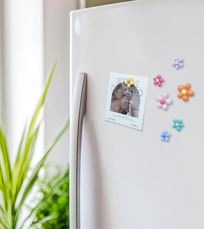 16 pcs - Cute Flower Magnet, Colorful Magnet, Suitable - Image 3