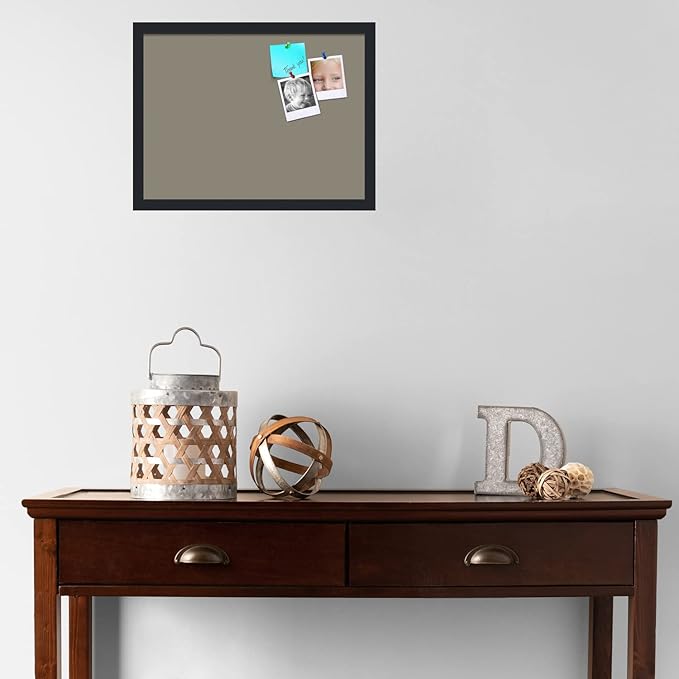 PinPix 20x15 Inch Cork Bulletin Board. This Decorative Framed Pin Board Comes with Pewter Design and a Satin Black Frame. Ideal for Home Office Decor or Message Board (PinPix-1812)-DeskLoop Office
