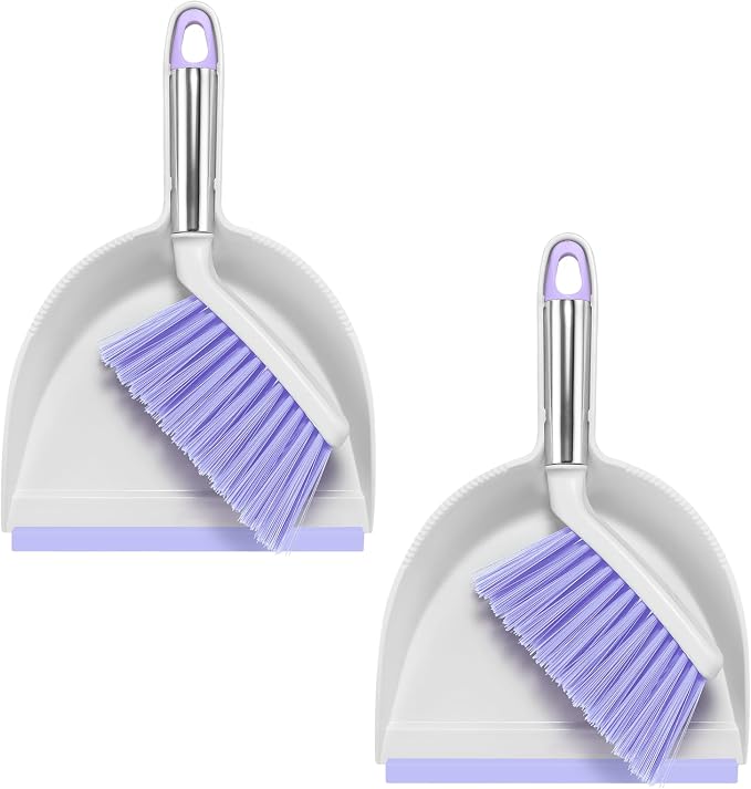 NACENA Mini Broom and Dustpan Set 2 Packs, Small Dust Pan and Brush Set by nacena