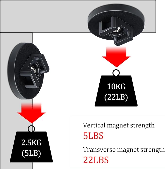 Yookeer 20 Pcs Magnetic Zip Tie Mount Base Black Magnetic Cable Clips Wire - Image 4