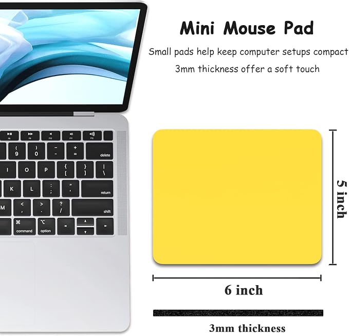 Dapesuom Small Mouse Pad, 5 x 6 Inch Thick Rubber Premium-Textured Non-Slip - Image 2