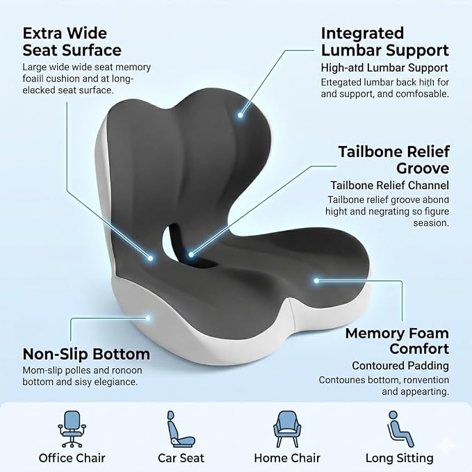 MOYEE Wide Memory Foam Seat Cushion - Image 2