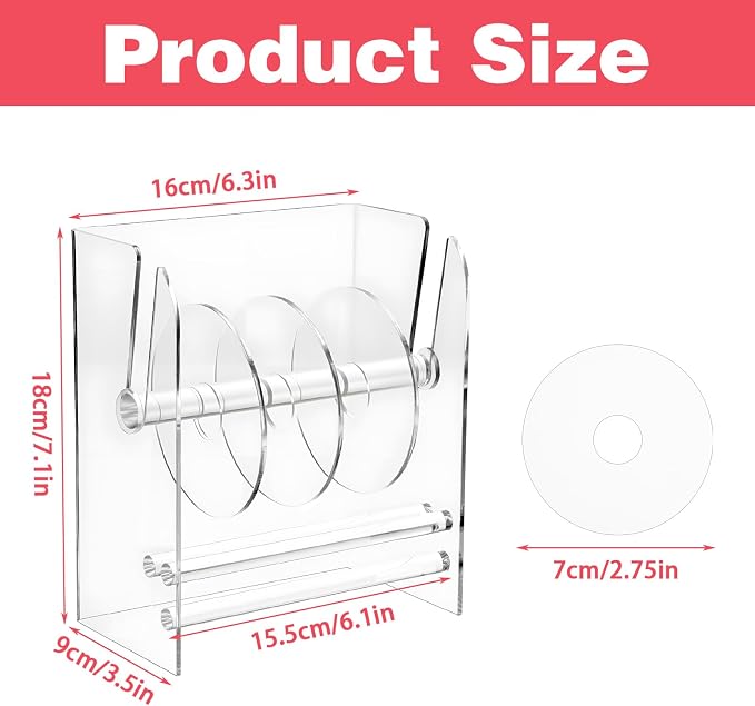 Adjustable Label Dispenser, 4 Disks Sticker Roll Holder Label Dispensers | - Image 2