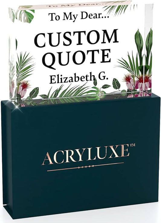 Personalized Gifts, Custom Quote Block Letter Board, Crystal-Clear Acrylic by MySignCenter