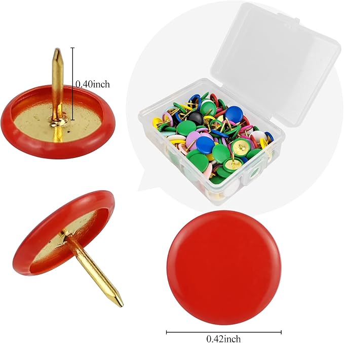 200 Pcs Thumb Tacks, Drawing Pins, Metal Flat Push Pins, Round Head Drawing Pins - Image 4