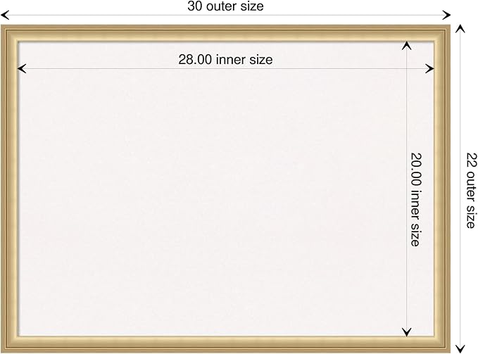 Amanti Art White Cork Board for Wall, 22x30 Vision Board with Gold Frame, Medium Corkboard Office Decor for Home Organization, Casual Corkboard Pinboard to display items for home organization-DeskLoop Office