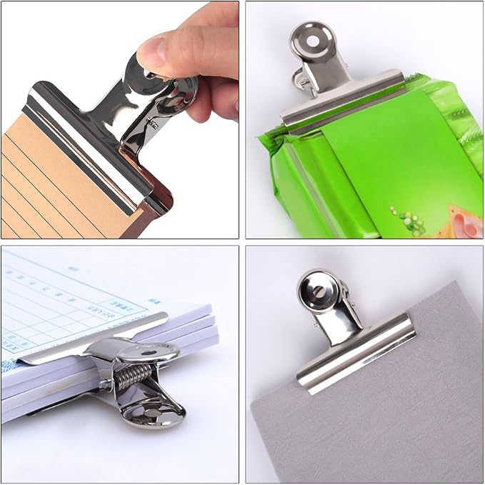 20 Pack Large Metal Hinge Clips, 2 Inch Bull Binder Paper Clips Clamps File - Image 6