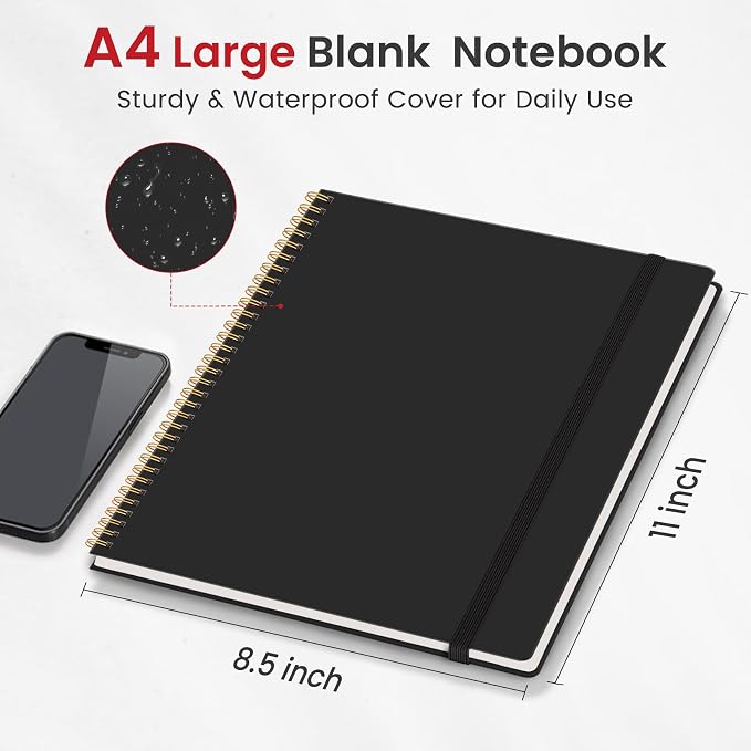 Taja Spiral Blank Notebook, 8.5"x11" Notebooks - Image 5