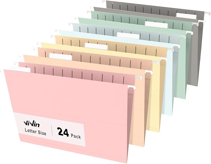 ViVin Hanging File Folders 24 Pack, Letter Size by ViVin