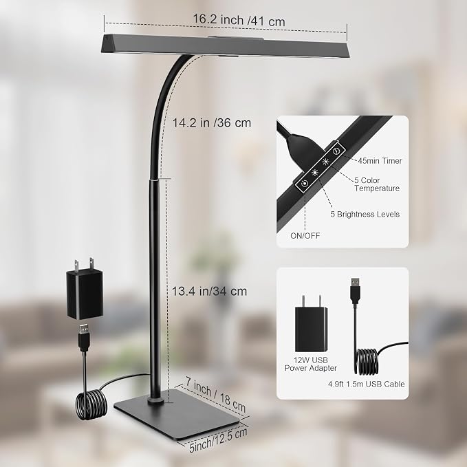 Kary LED Desk Lamp with Base, Eye-Care Architect Light - Image 9