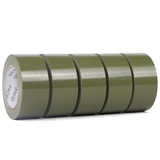 QILIMA 5-Pack Olive Green Duct Tape, Industrial, Professional Use, 2 Inch X 30 by QILIMA