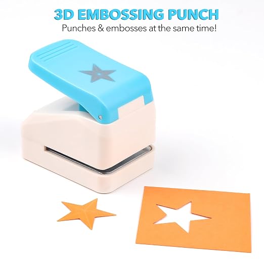 3D Star 1.4x1.4inch Embossing Punch; Punches Score Tools - Image 5