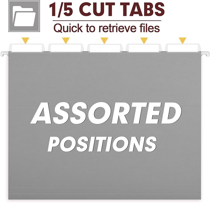 HERKKA Hanging File Folders, 30 Pack Reinforced Letter Size Hanging Folders - Image 3